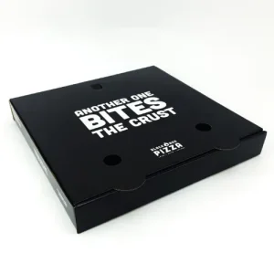 black pizza box